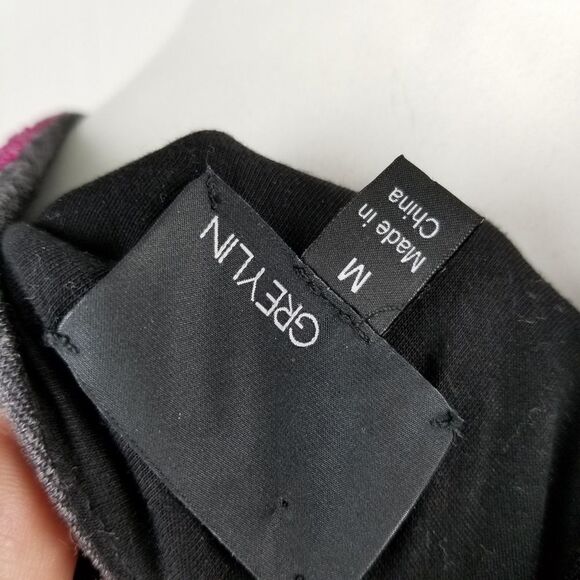 Greylin Gray Beaded Embelished Neckline Dress Sz M - Picture 6 of 7